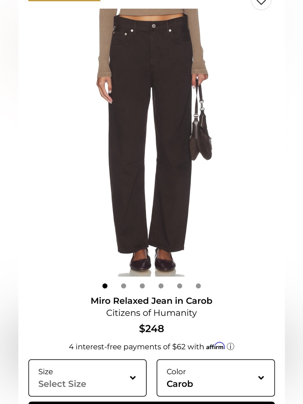 Citizens of Humanity Miro Wide-Leg Jeans in Carob Brown